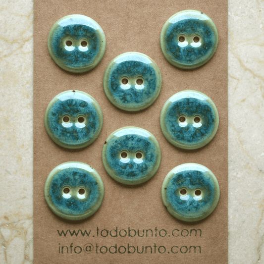 21mm porcelain buttons green/blue