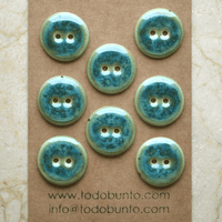 21mm porcelain buttons green/blue