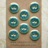 21mm porcelain buttons green/blue
