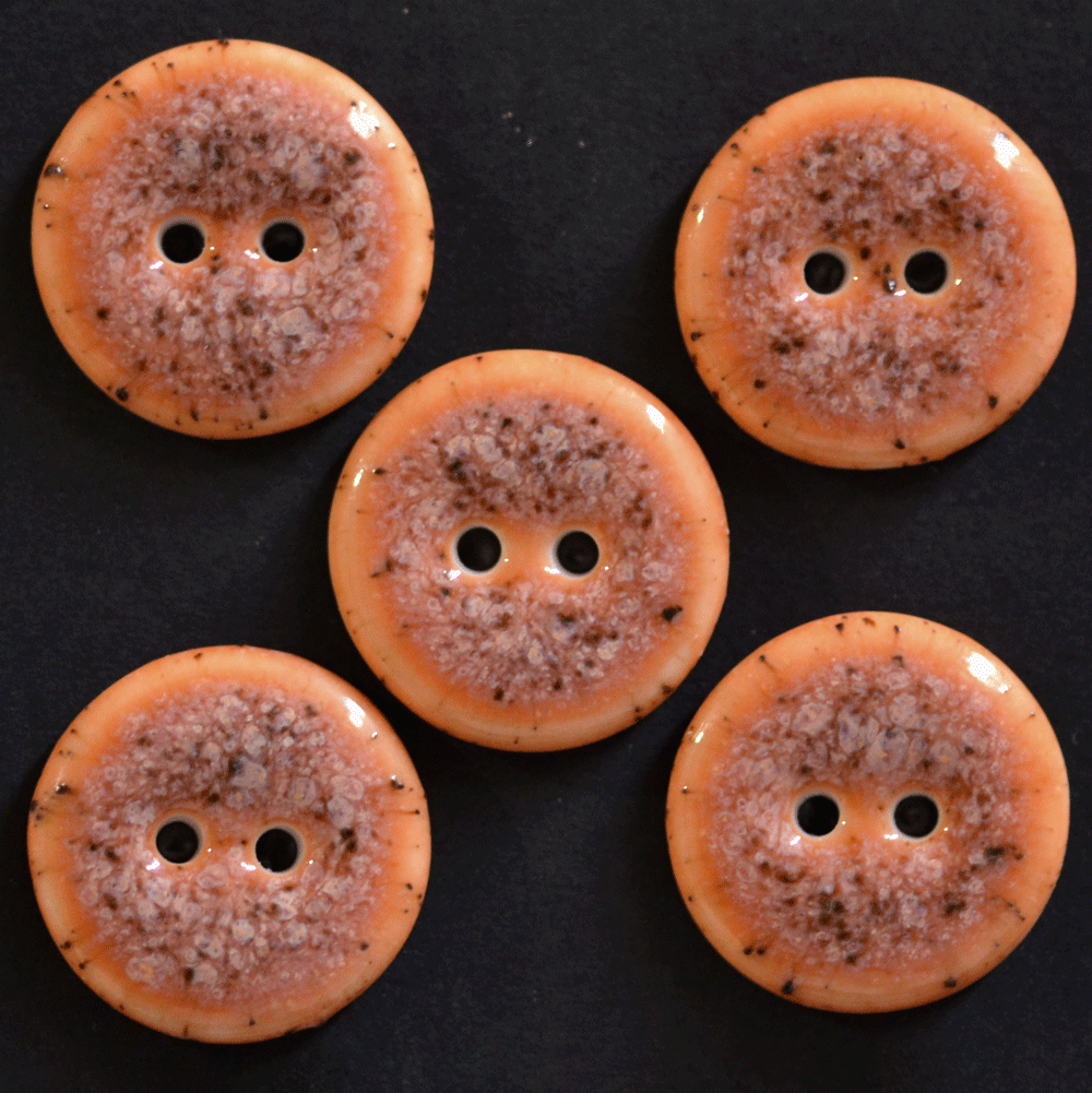 5 pcs. 21 mm porcelain buttons milky orange