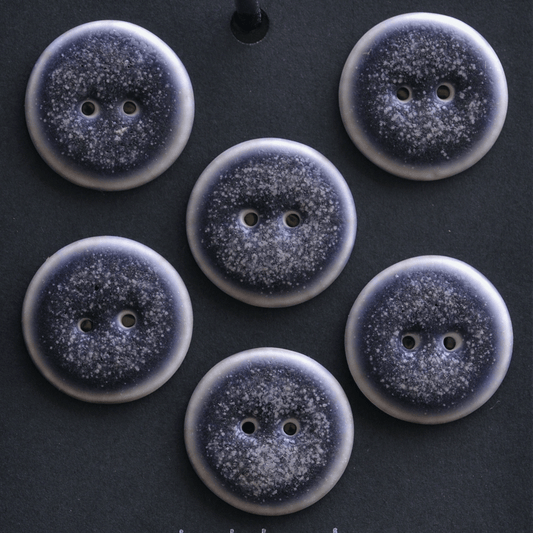 6 pcs. 23mm porcelain buttons dark lilac