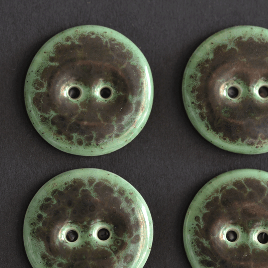22-23 mm porcelain buttons black/green