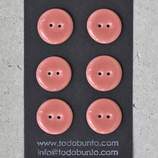 6 pcs. 22/23mm porcelain buttons rosewood