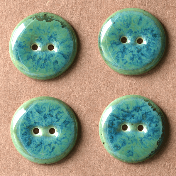 22mm ceramic buttons green/blue