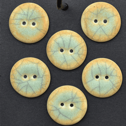 6 pcs. 22mm porcelain buttons crackle