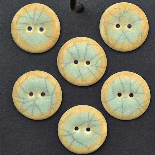 6 pcs. 22mm porcelain buttons crackle