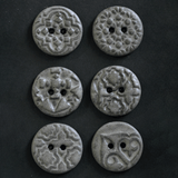6 pcs. 22-23mm ceramic buttons charcoal