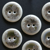 22-23 mm porcelain buttons taupe crystals