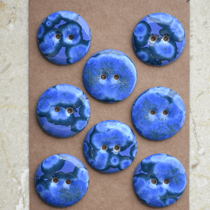 8pcs. 22-23mm porcelain buttons blue planet