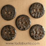5 pcs 23mm ceramic buttons chocolate brown