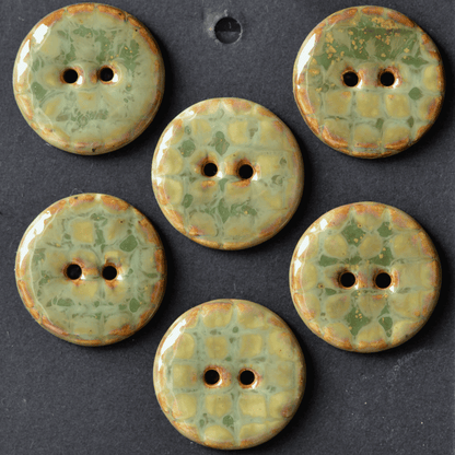 6 pcs. 23mm ceramic buttons olive