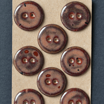8 pcs. 23mm ceramic buttons peppered plum