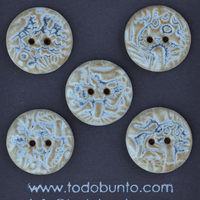 5 pcs. 23mm ceramic buttons green/grey