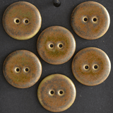 6 pcs 23mm ceramic buttons country brown