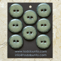 8 pcs. 23mm ceramic buttons dusty green
