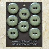 8 pcs. 23mm ceramic buttons dusty green
