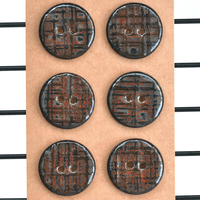 6 pcs. 23mm ceramic buttons tweed