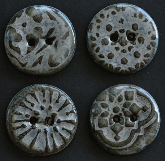 4 pcs. 23mm ceramic buttons mix grey
