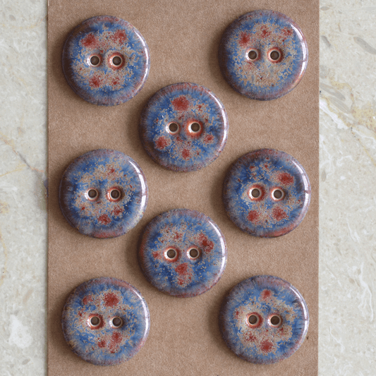 8 pcs. 20mm porcelain buttons fireworks