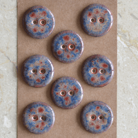 8 pcs. 20mm porcelain buttons fireworks