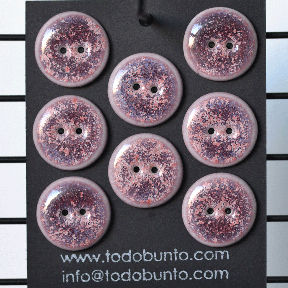 8 pcs. 22-23 mm porcelain buttons magenta sky