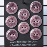 8 pcs. 22-23 mm porcelain buttons magenta sky