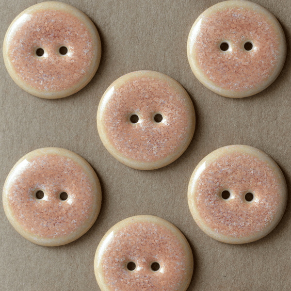 8 pcs. 22-23mm porcelain buttons papaya