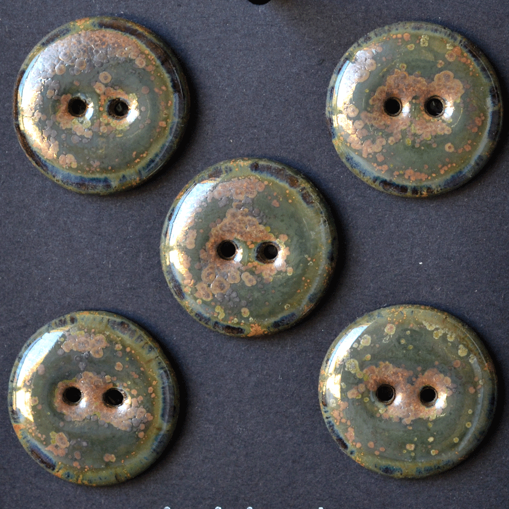 5 pcs. 23mm ceramic buttons swamp
