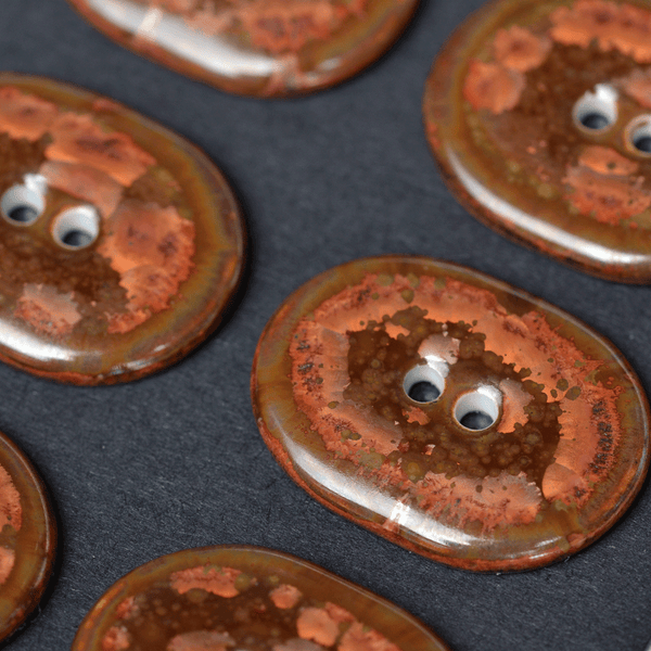 6x27mm Handmade Porzellanknöpfe Ancient Copper