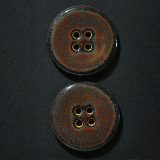 2 pcs. 27-28 mm ceramic buttons ancient jasper