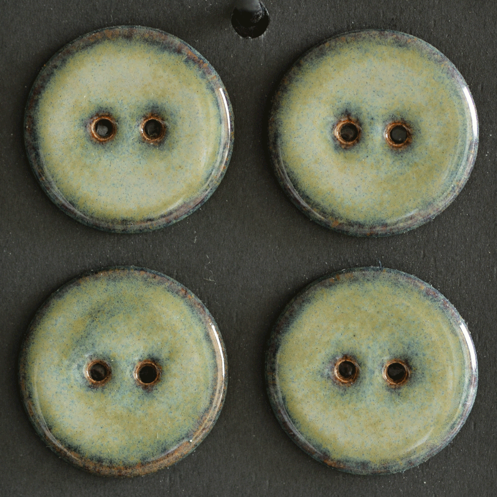 28mm ceramic buttons dusty green