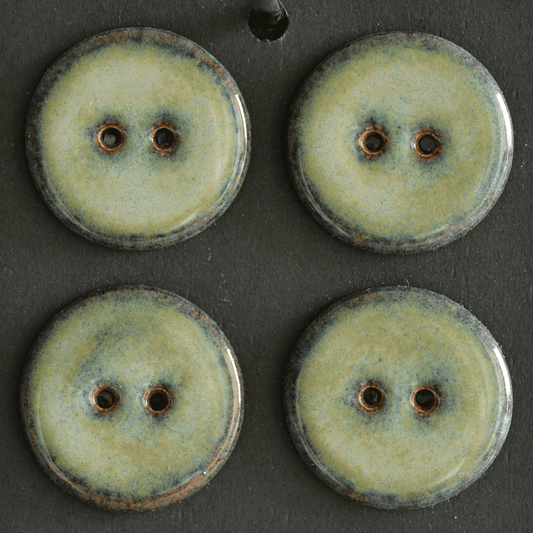 28mm ceramic buttons dusty green