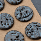 6 pcs. 29mm ceramic buttons blue/brown