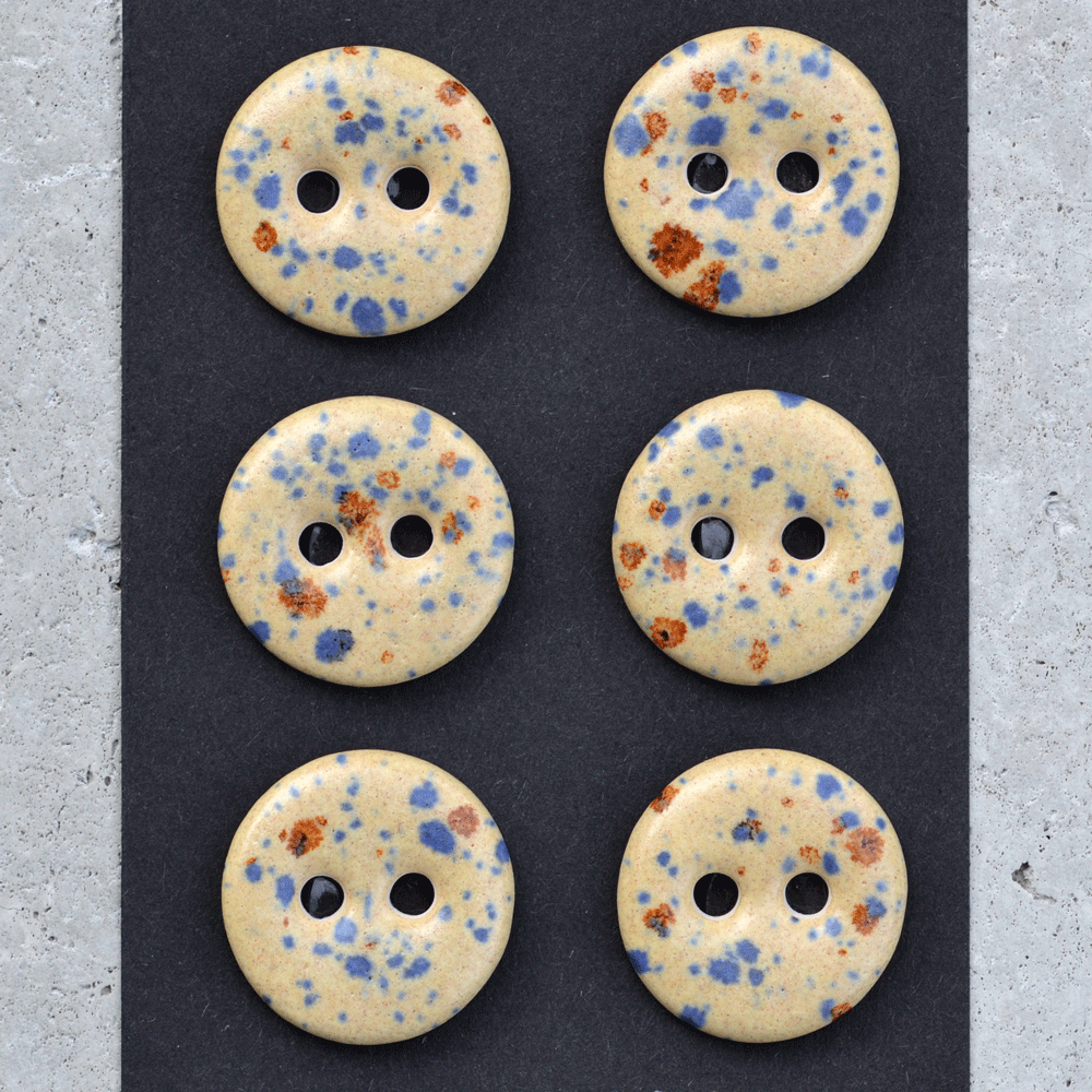6pcs. 25mm ceramic buttons Valencia