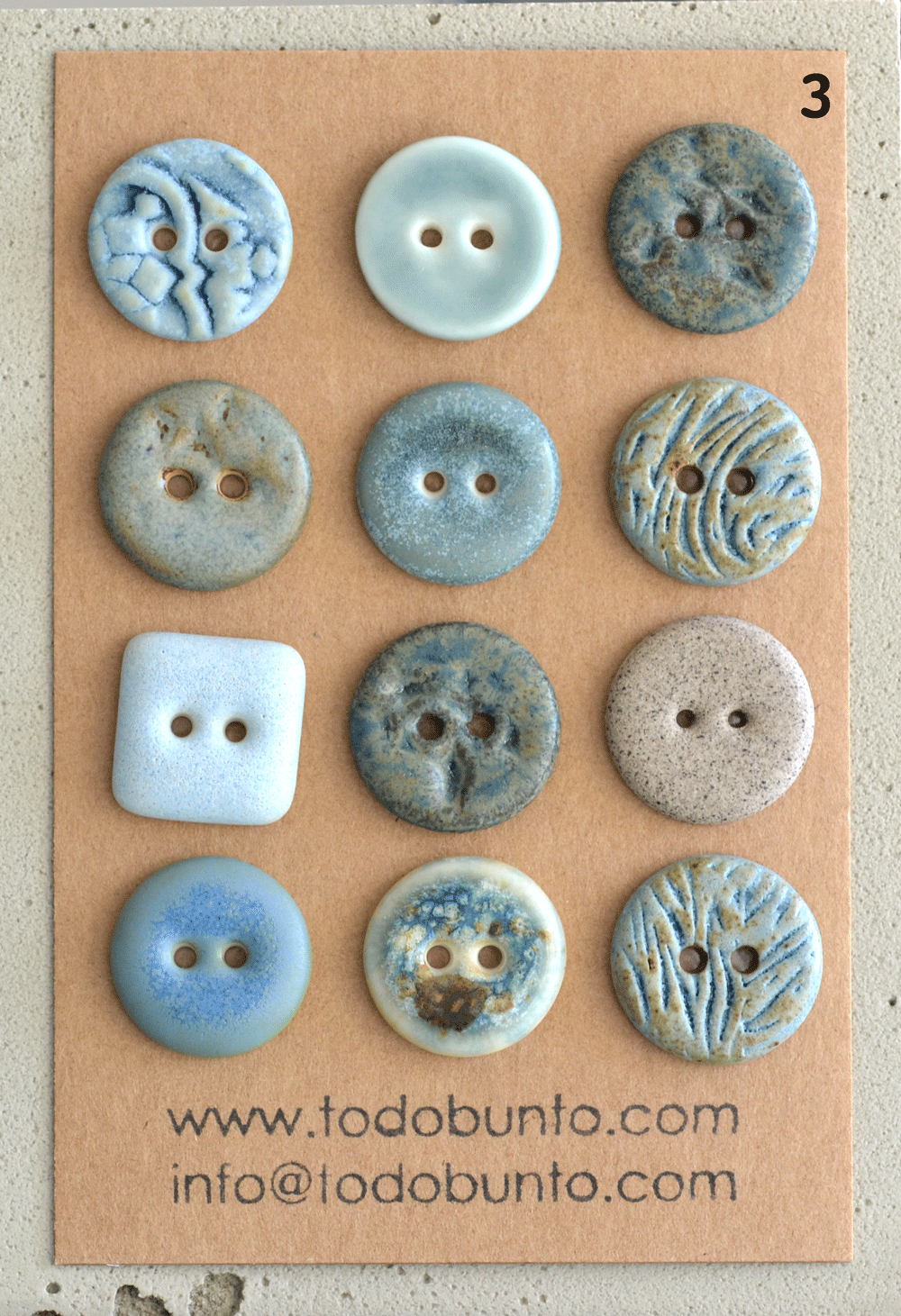 17-19mm ceramic buttons mix blue