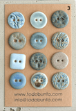 17-19mm ceramic buttons mix blue
