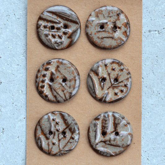6 pcs. 32mm ceramic buttons autumn