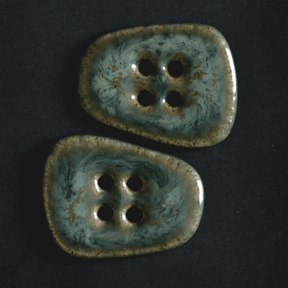 2 pcs. 36mm ceramic buttons alga marina