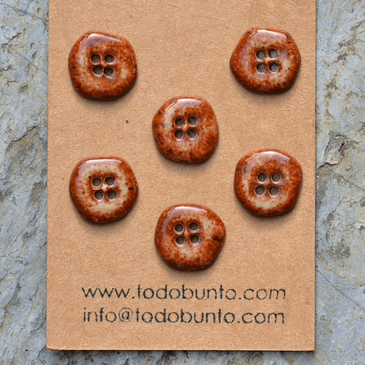 17/18mm ceramic buttons rusty brown