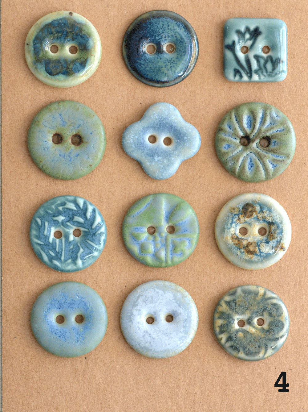 17-19mm ceramic buttons mix blue