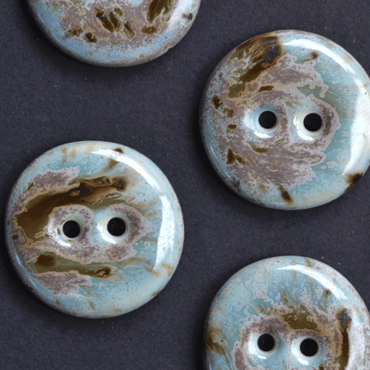 6 pcs. 20mm porcelain buttons spring
