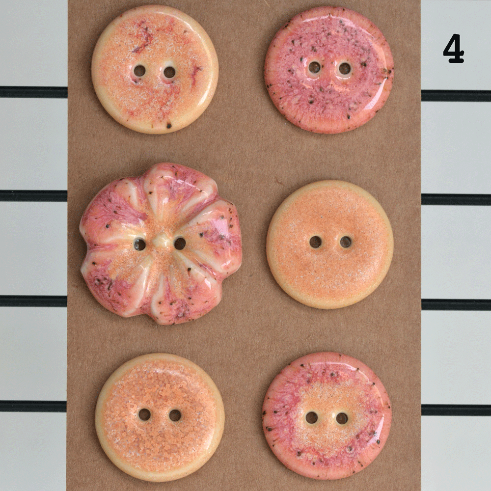 22-23mm porcelain buttons mix frangipani