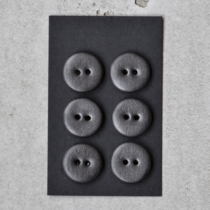 6 pcs. 16mm ceramic buttons graphite