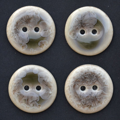 22-23 mm porcelain buttons taupe crystals