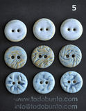 17-19mm ceramic buttons mix blue