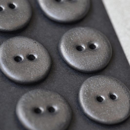 6 pcs. 16mm ceramic buttons graphite