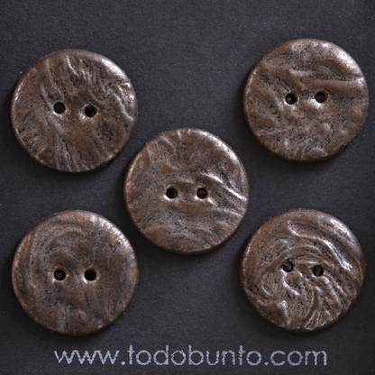 5 pcs. 23 mm ceramic buttons metallic waves