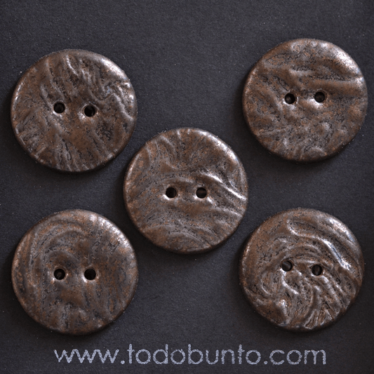 5 pcs. 23 mm ceramic buttons metallic waves
