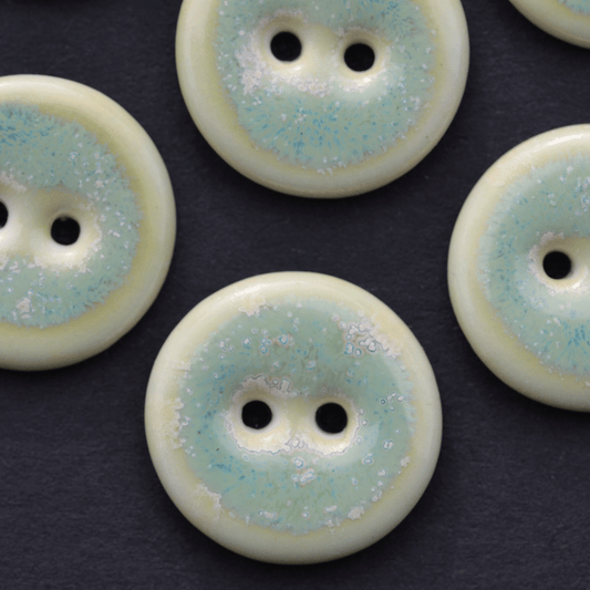 6 pcs 17mm porcelain buttons morning dew
