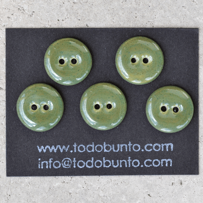 5 pcs. 17mm porcelain buttons emerald falls